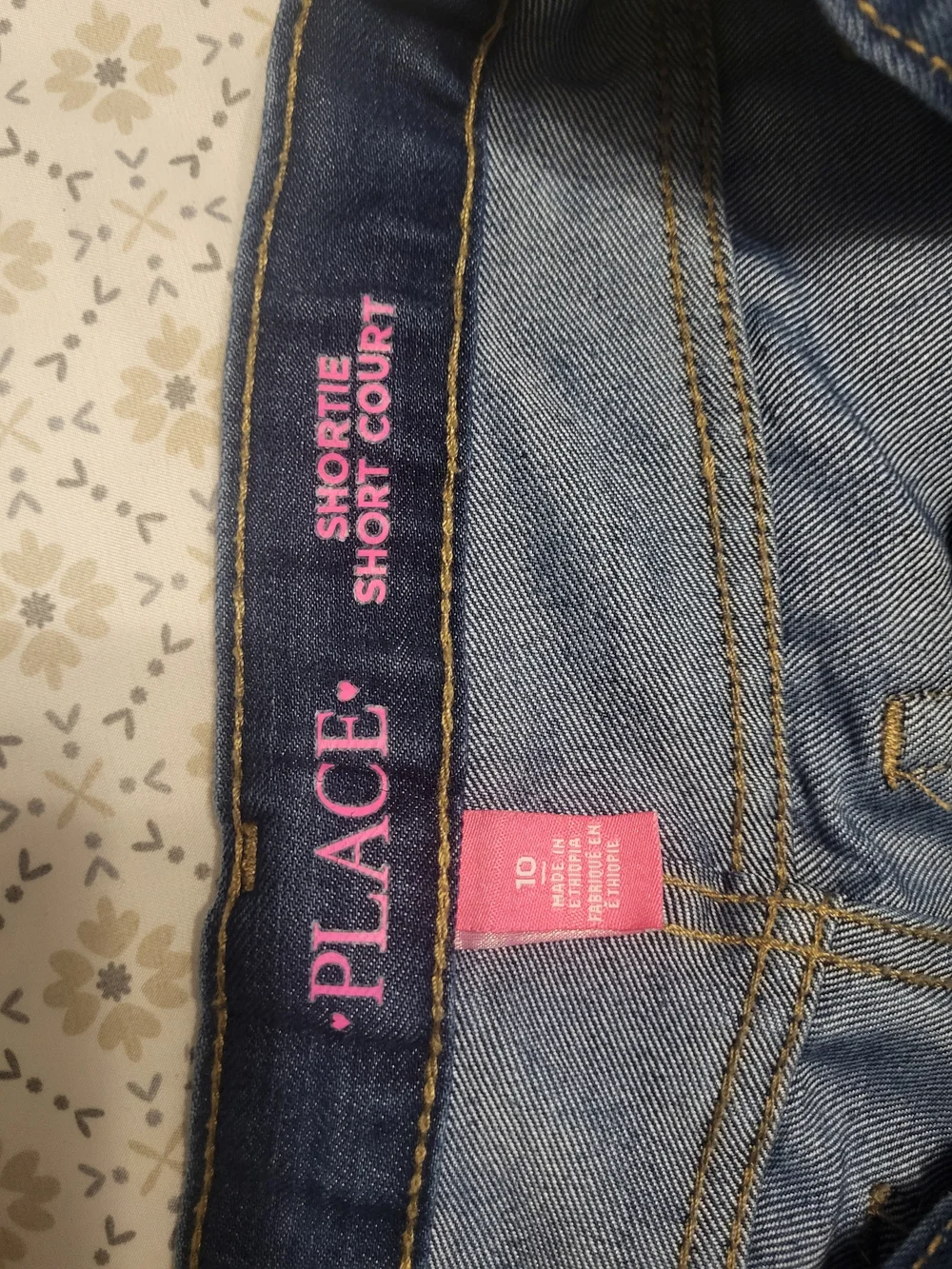 The Children's Place Girls' Dark Blue Denim Roll-Cuff Shorts